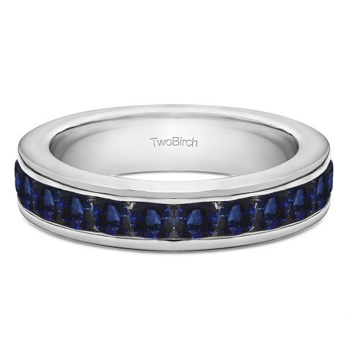 0.24 Carat Sapphire Twelve Stone Channel Set Straight Wedding Ring