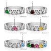 Genuine Birthstone Five Stone Shared Prong Pinched Shank Wedding Band(0.5 Carat)