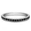 0.2 Carat Black Twenty Stone Domed French Cut Pave Set Wedding Ring