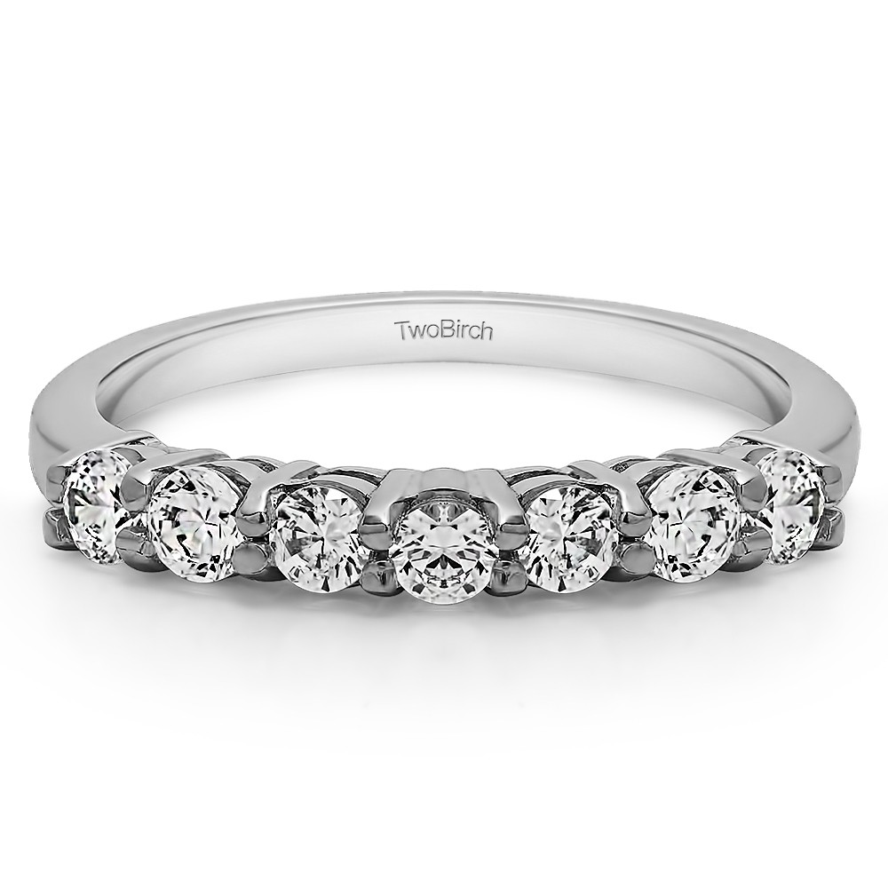 0.42 Carat 7 Stone Double Shared Prong Wedding Ring