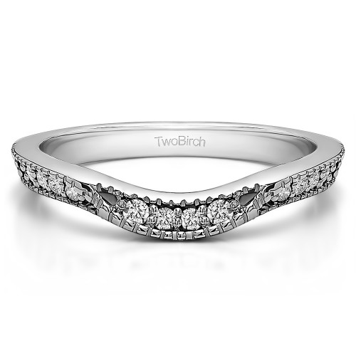 0.31 Ct. Knife Edge Vintage Curved Wedding Ring