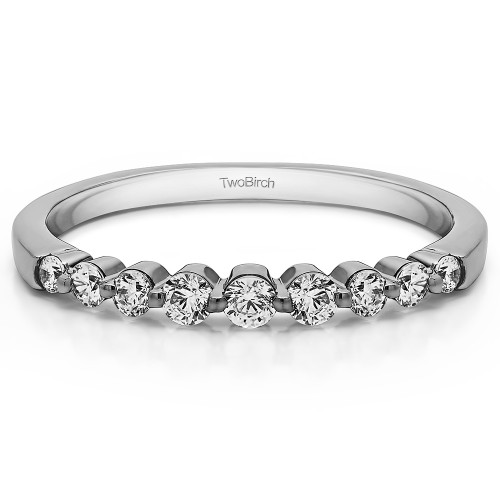 0.33 Carat Thin Shared Prong Wedding Band