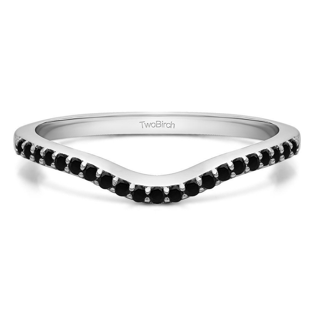 0.16 Ct. Black Twenty-One Stone Dainty Contour Wedding Band