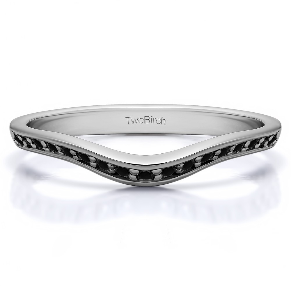 0.17 Ct. Black Thin Knife Edged Curved Anniversary Band