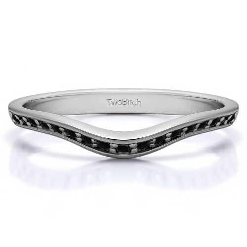 0.17 Ct. Black Thin Knife Edged Curved Anniversary Band