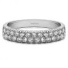 0.58 Carat Double Row U Set Shared Prong Wedding Ring