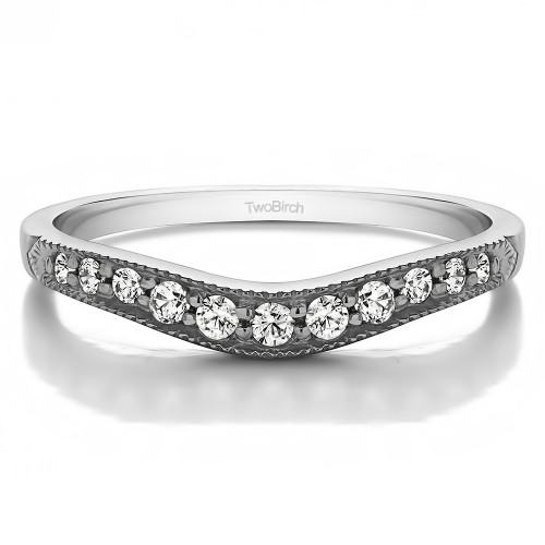 0.2 Ct. Millgrained Edge Shared Prong Shadow Band