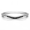 0.06 Ct. Black Thin Eleven Stone Shared Prong Curved Ring