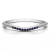 0.06 Ct. Sapphire Thin Eleven Stone Shared Prong Curved Ring