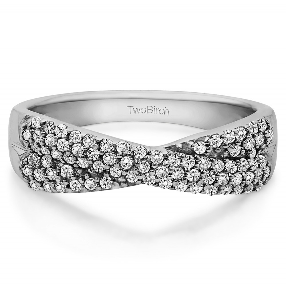 0.54 Carat Criss Cross Pave Set Anniversary Band