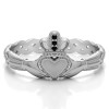 0.02 Carat Black Celtic Claddagh Wedding Ring