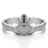 0.02 Carat Sapphire Celtic Claddagh Wedding Ring