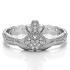 0.07 Carat Celtic Claddagh Wedding Ring with Pave Heart