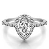 1 Ct. Pear Classic Halo Pave Engagement Ring